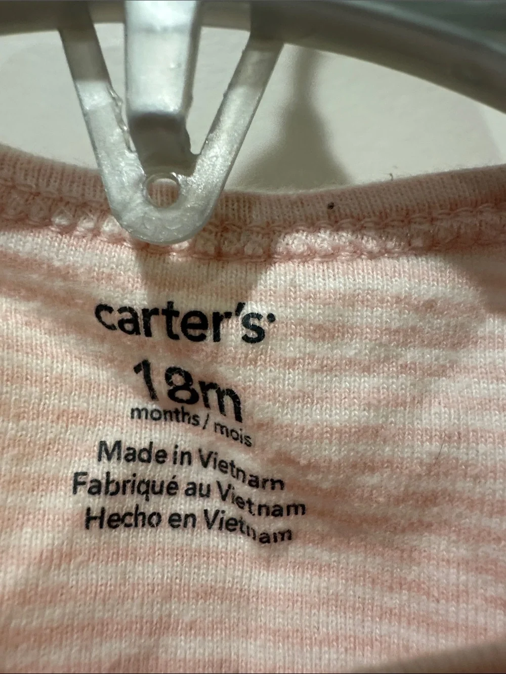 Carter's Pink and White Striped Onsie with H&M knot leggings
